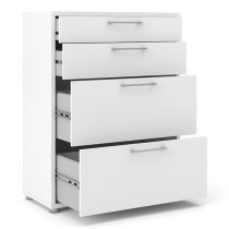 Prax Wooden Office Storage Cabinet With 4 Drawers In White