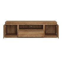 Felton Wooden TV Stand Wide With 2 Doors 1 Drawer In Oak