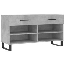 Alivia Shoe Storage Bench With 2 Drawers In Concrete Effect