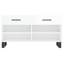 Alivia High Gloss Shoe Storage Bench With 2 Drawers In White