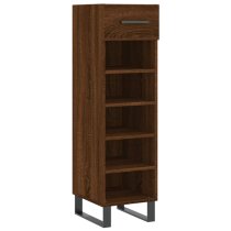 Alivia Wooden Shoe Storage Cabinet With 2 Drawers In Brown Oak