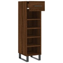 Alivia Wooden Shoe Storage Cabinet With 2 Drawers In Brown Oak