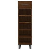 Alivia Wooden Shoe Storage Cabinet With 2 Drawers In Brown Oak