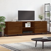 Alivia Wooden TV Stand With 2 Doors In Brown Oak