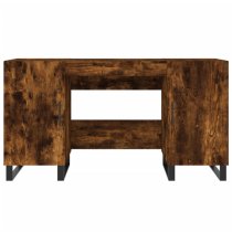 Alivia Wooden Computer Desk With 2 Doors In Smoked Oak