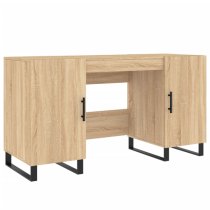 Alivia Wooden Computer Desk With 2 Doors In Sonoma Oak