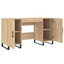 Alivia Wooden Computer Desk With 2 Doors In Sonoma Oak