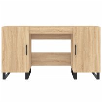 Alivia Wooden Computer Desk With 2 Doors In Sonoma Oak