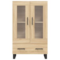 Alivia Wooden Display Cabinet With 2 Doors In Sonoma Oak