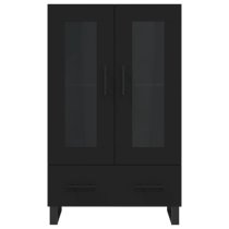 Alivia Wooden Display Cabinet With 2 Doors 1 Drawer In Black