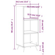 Lavey Wooden Shelving Unit With 2 Shelves In Grey Sonoma Oak