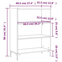 Manric Wooden Bookcase With 2 Shelves In Grey Sonoma Oak