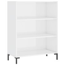 Manric High Gloss Bookcase With 2 Shelves In White