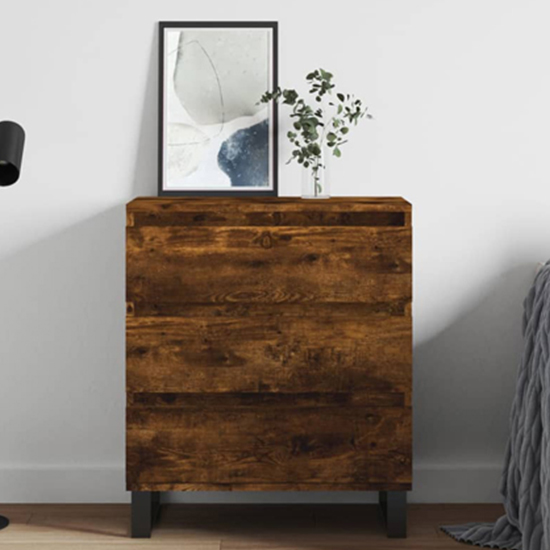 Kacia Wooden Chest Of 3 Drawers In Smoked Oak