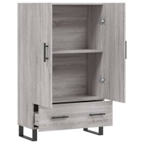 Kacia Wooden Highboard With 2 Doors 1 Drawers In Grey Sonoma Oak