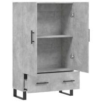 Kacia Wooden Highboard With 2 Doors 1 Drawers In Concrete Effect