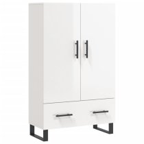 Kacia High Gloss Highboard With 2 Doors 1 Drawers In White