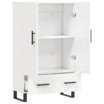 Kacia High Gloss Highboard With 2 Doors 1 Drawers In White