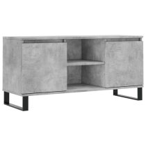 Kacia Wooden TV Stand With 2 Doors In Concrete Effect