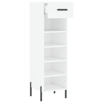 Iris Wooden Shoe Storage Cabinet With 1 Drawer In White