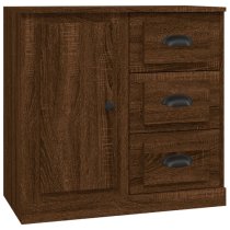 Elias Wooden Sideboard With 1 Door 9 Drawers In Brown Oak