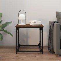 Nadra Wooden Side Table Square In Brown Oak