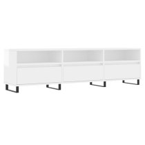 Mateo High Gloss TV Stand With 3 Flap Doors In White