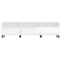 Mateo High Gloss TV Stand With 3 Flap Doors In White