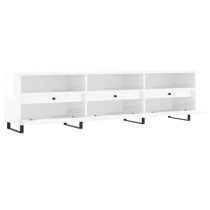 Mateo High Gloss TV Stand With 3 Flap Doors In White