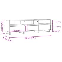 Mateo High Gloss TV Stand With 3 Flap Doors In White