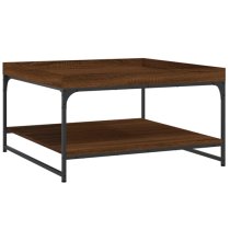 Tacey Wooden Coffee Table In Brown Oak With Undershelf