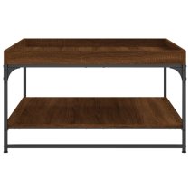 Tacey Wooden Coffee Table In Brown Oak With Undershelf