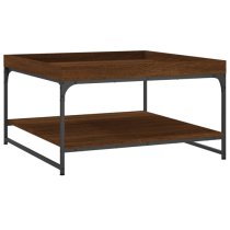 Tacey Wooden Coffee Table In Brown Oak With Undershelf