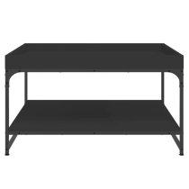 Tacey Wooden Coffee Table In Black With Undershelf