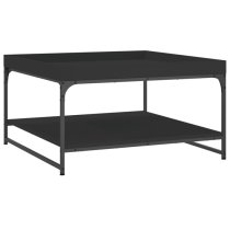 Tacey Wooden Coffee Table In Black With Undershelf