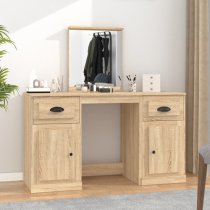 Ryker Wooden Dressing Table With Mirror In Sonoma Oak