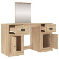 Ryker Wooden Dressing Table With Mirror In Sonoma Oak