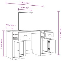 Ryker Wooden Dressing Table With Mirror In Sonoma Oak