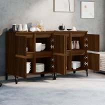 Peyton Wooden Sideboard With 8 Doors In Brown Oak