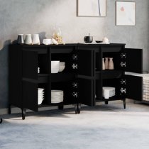 Peyton Wooden Sideboard With 8 Doors In Black