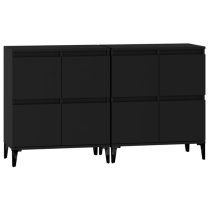 Peyton Wooden Sideboard With 8 Doors In Black