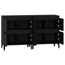 Peyton Wooden Sideboard With 8 Doors In Black