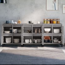 Peyton Wooden Sideboard With 12 Doors In Grey Sonoma Oak