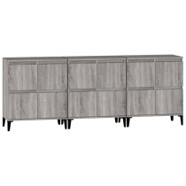 Peyton Wooden Sideboard With 12 Doors In Grey Sonoma Oak