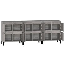 Peyton Wooden Sideboard With 12 Doors In Grey Sonoma Oak