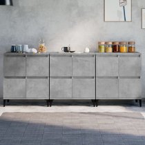 Peyton Wooden Sideboard With 12 Doors In Concrete Effect