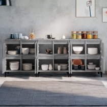 Peyton Wooden Sideboard With 12 Doors In Concrete Effect