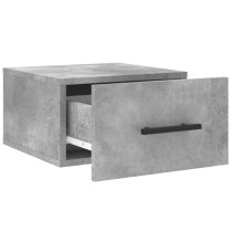 Valence Wall Hung Wooden Bedside Cabinet In Concrete Effect