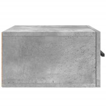 Valence Wall Hung Wooden Bedside Cabinet In Concrete Effect