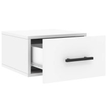 Valence Wall Hung Wooden Bedside Cabinet In White